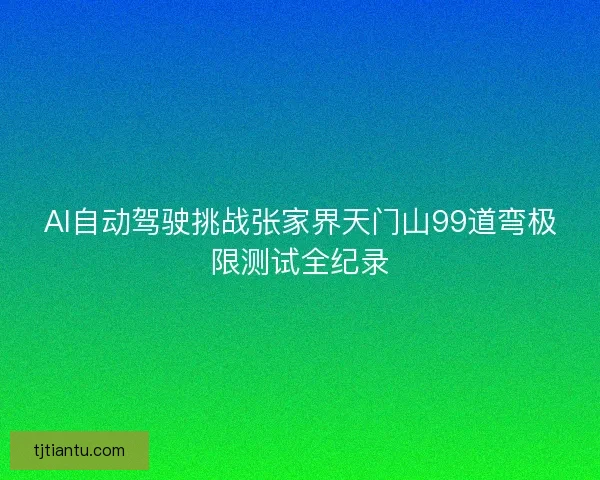 AI自动驾驶挑战张家界天门山99道弯极限测试全纪录
